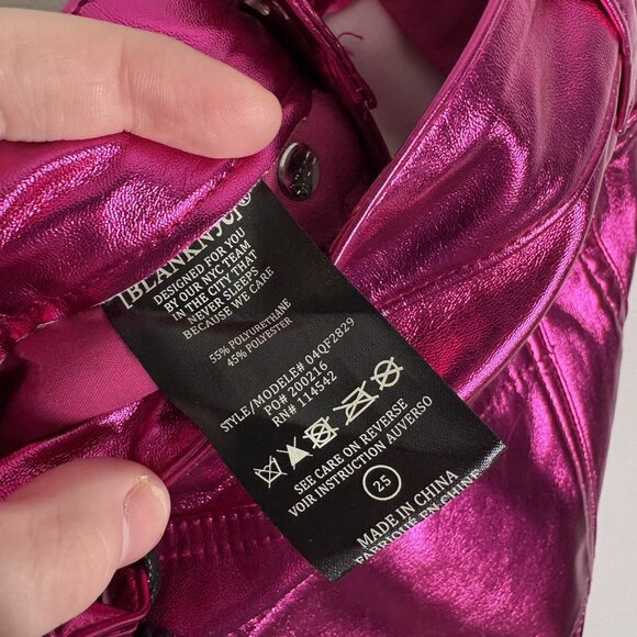 BLANKNYC X Free People Women 25 Pink First Blush Vegan Leather Franklin Pant NWT - Picture 14 of 15